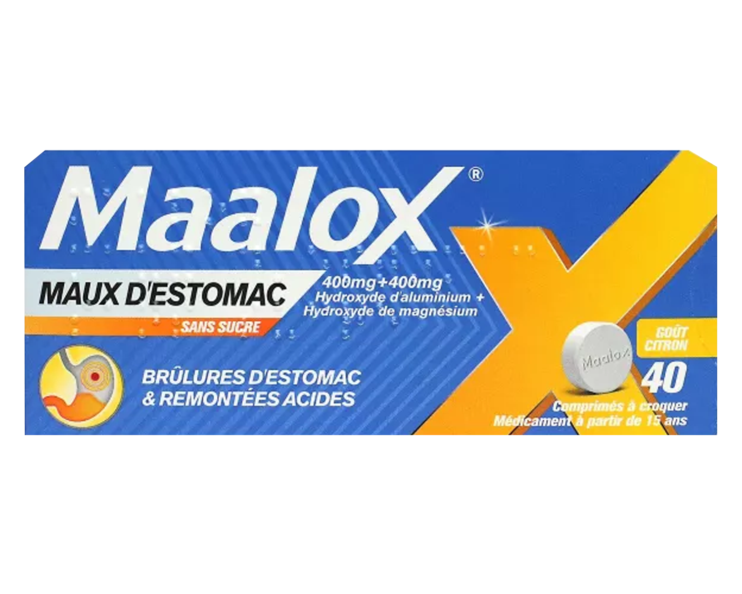 Maalox maux d'estomac citron